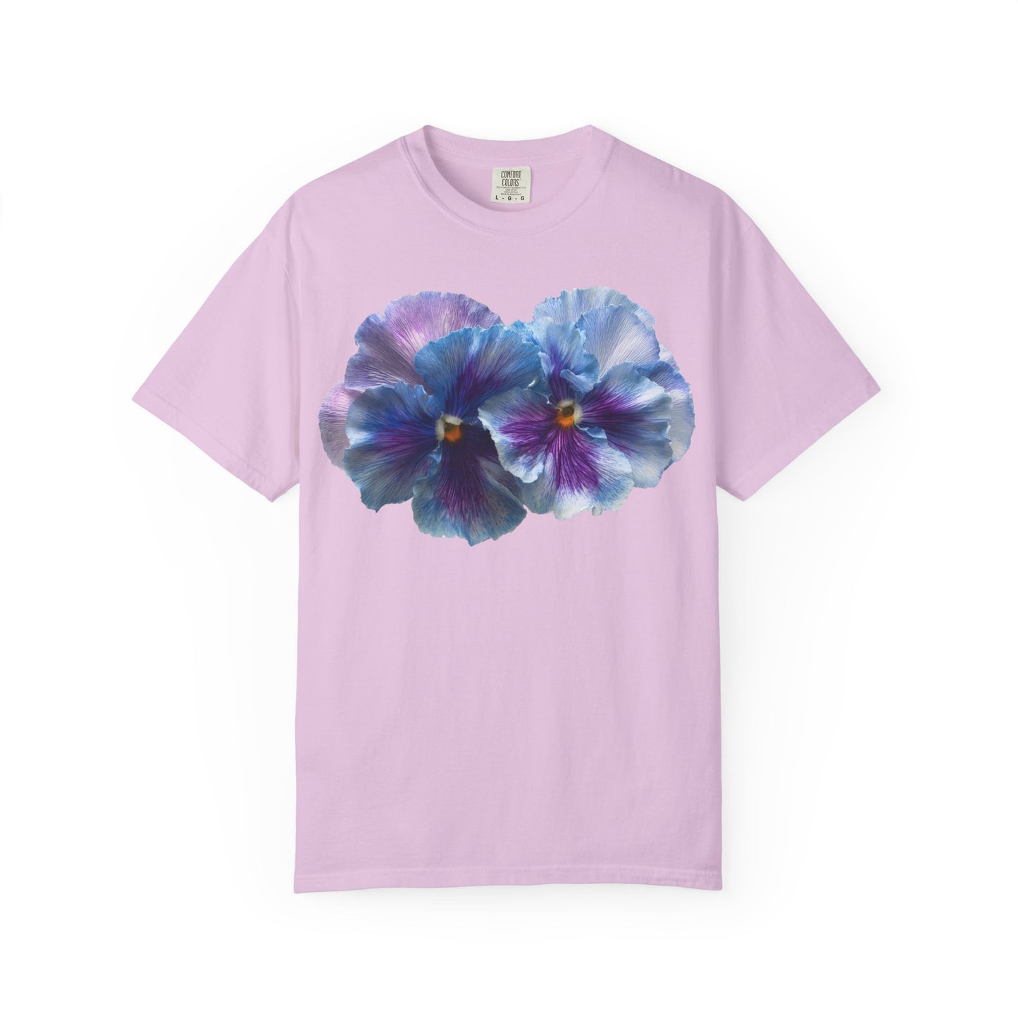 Pansy Watercolor T-Shirt — Purple Blue Floral Graphic Tee