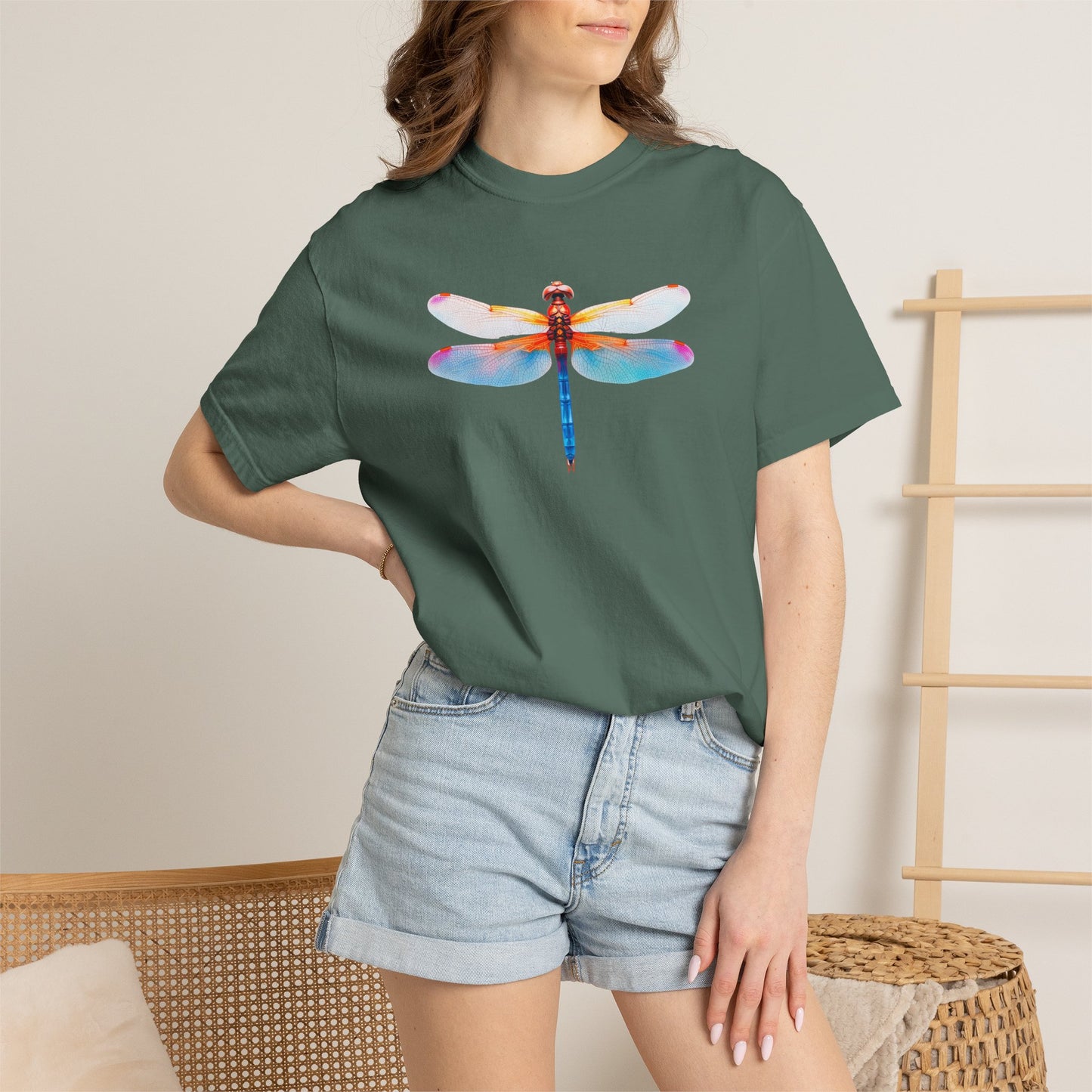 Dragonfly Watercolor T-Shirt — Colorful Nature Graphic Tee