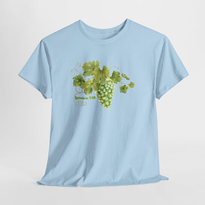 Genesis 1:29 Grapevine Watercolor T-Shirt — Green Grape Vines Tee