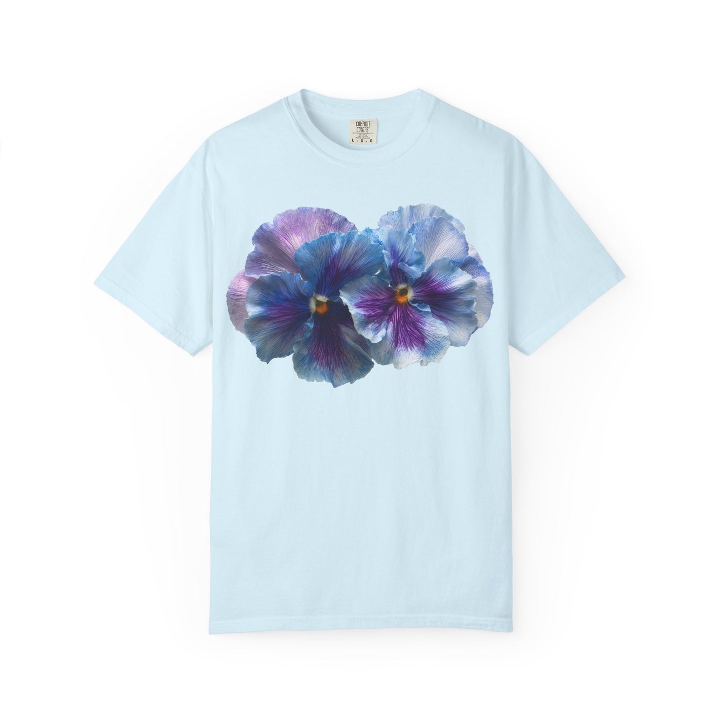 Pansy Watercolor T-Shirt — Purple Blue Floral Graphic Tee
