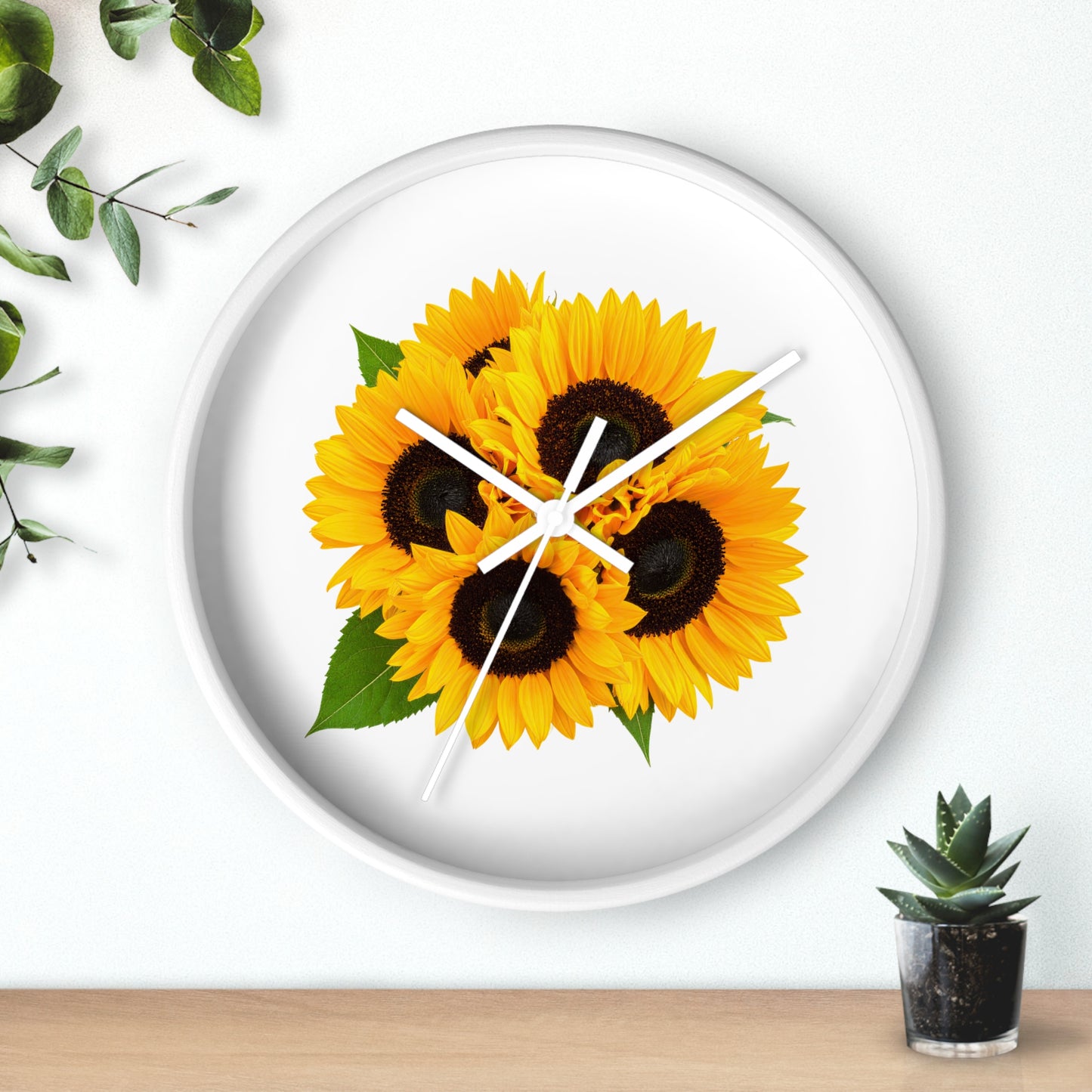 Sunflower Wall Clock — Bright Floral Home Decor Clock
