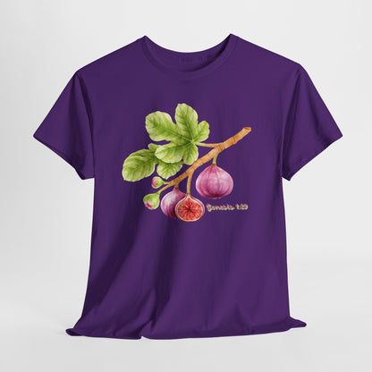 Fig Branch T‑Shirt — Botanical Fig Illustration Tee with Scripture (Genesis 1:29)