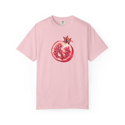 Pomegranate Watercolor T-Shirt — Fruit Illustration Tee for Foodies & Nature Lovers