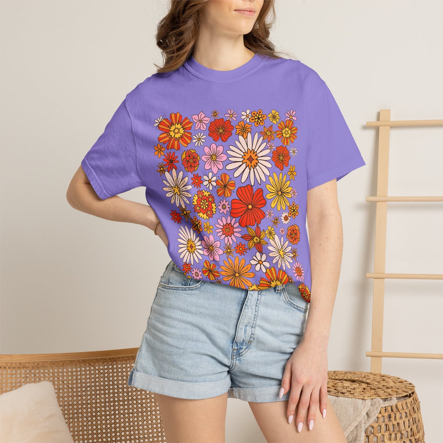 Floral Bouquet Tee — Retro Wildflower Print T-Shirt
