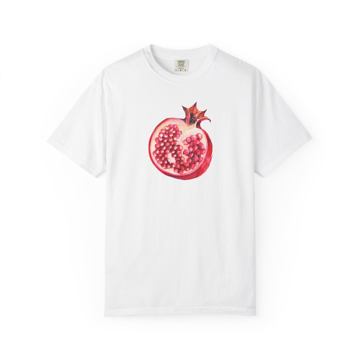 Pomegranate Watercolor T-Shirt — Fruit Illustration Tee for Foodies & Nature Lovers