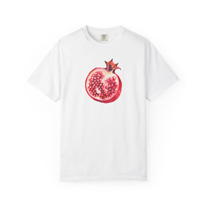 Pomegranate Watercolor T-Shirt — Fruit Illustration Tee for Foodies & Nature Lovers