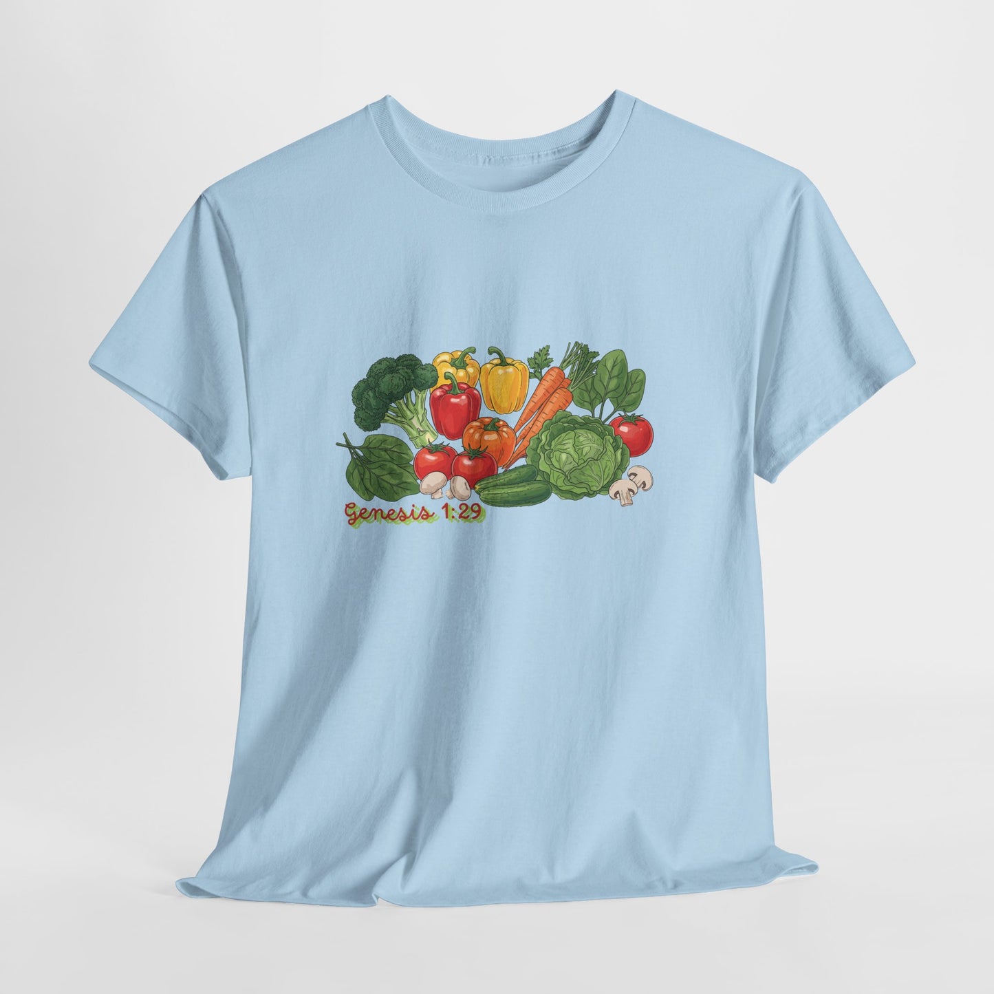 Vegetable Garden Tee — Fresh Veggies Illustration with "Genesis 1:29"
