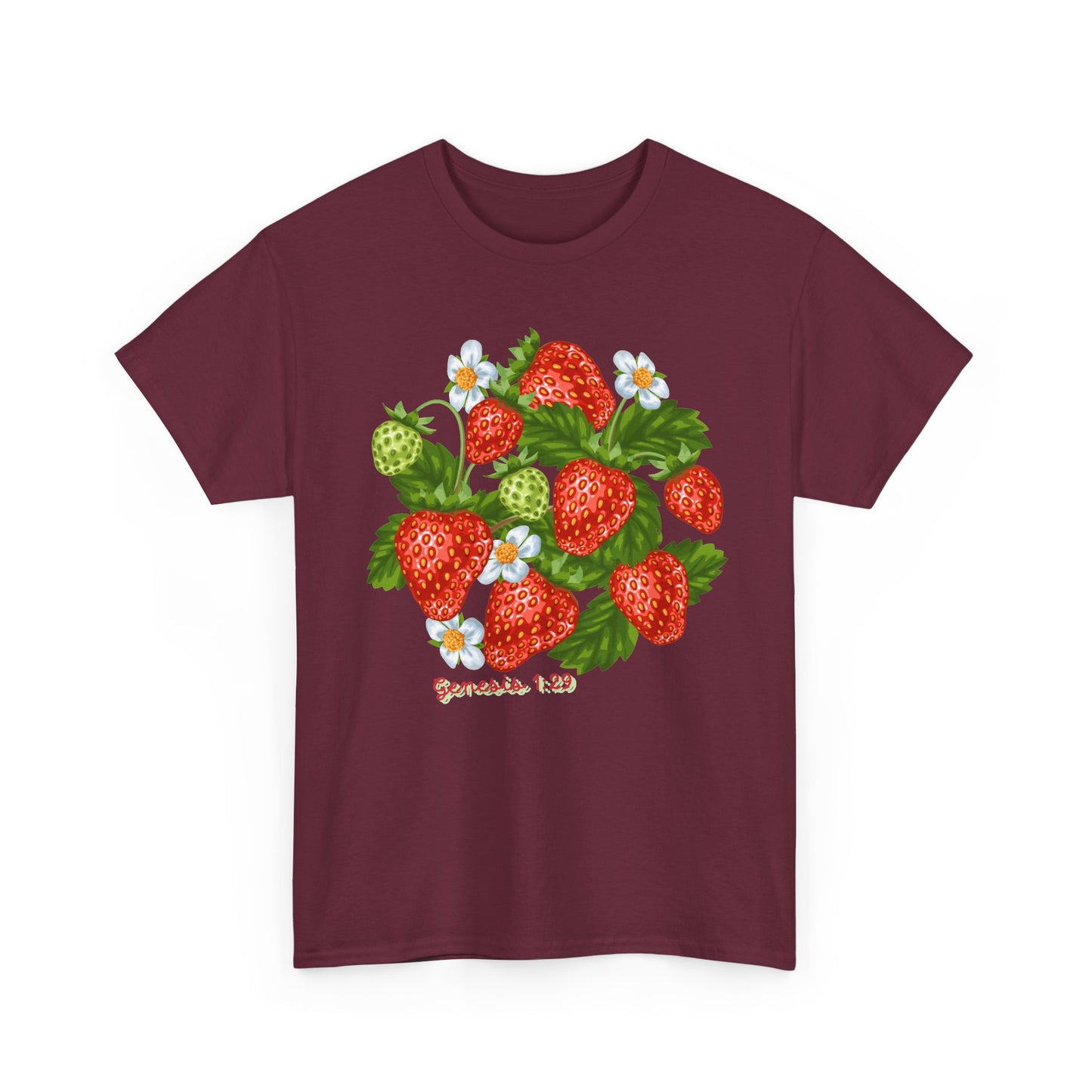 Strawberry Cluster Tee — Vintage Botanical Fruit Graphic (Genesis 1:29)