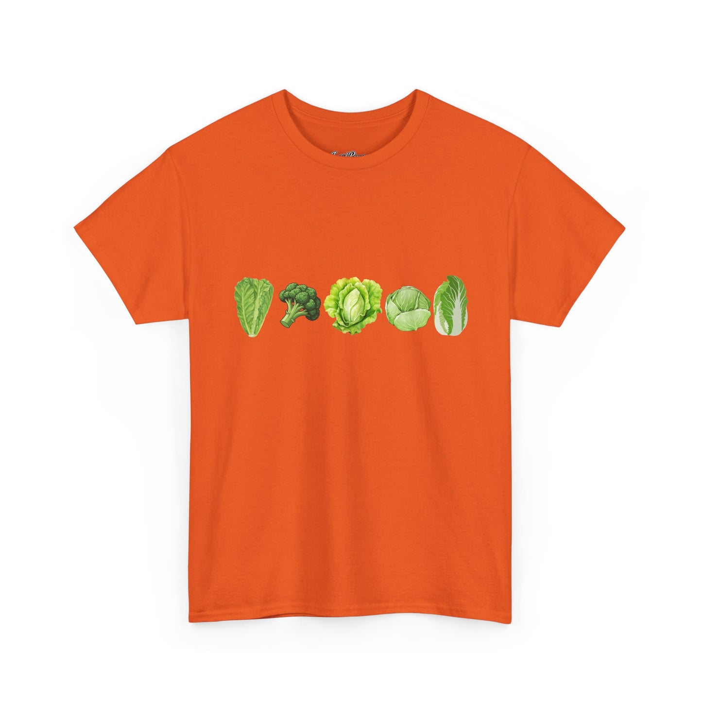 Vegetable Row T-Shirt — Green Veggies Lettuce Broccoli Cabbage Graphic Tee