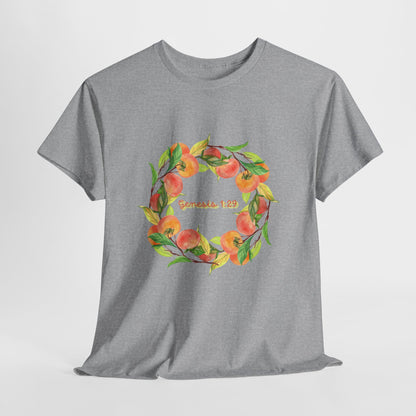 Peaches Wreath T‑Shirt — Jeremiah 29:11 Inspirational Christian Tee