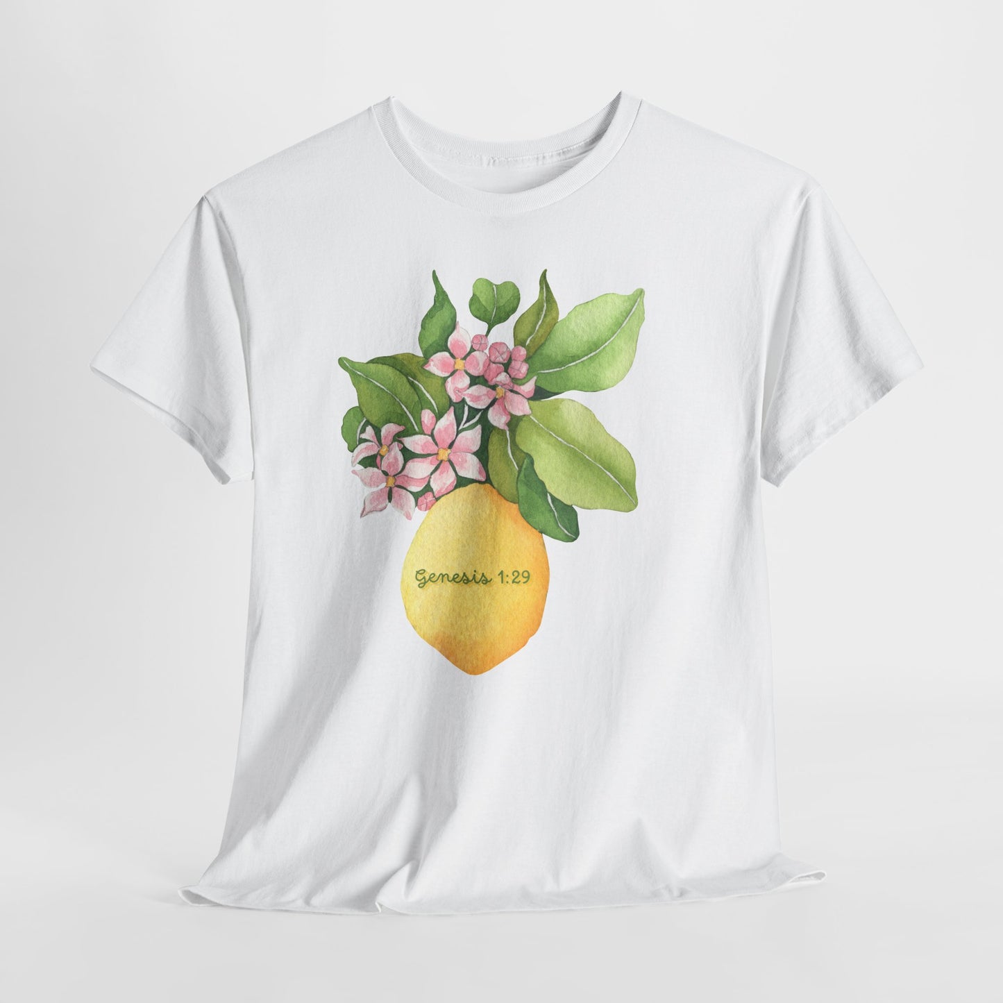 Lemon Blossom T-Shirt — Genesis 1:29 Floral Faith Tee