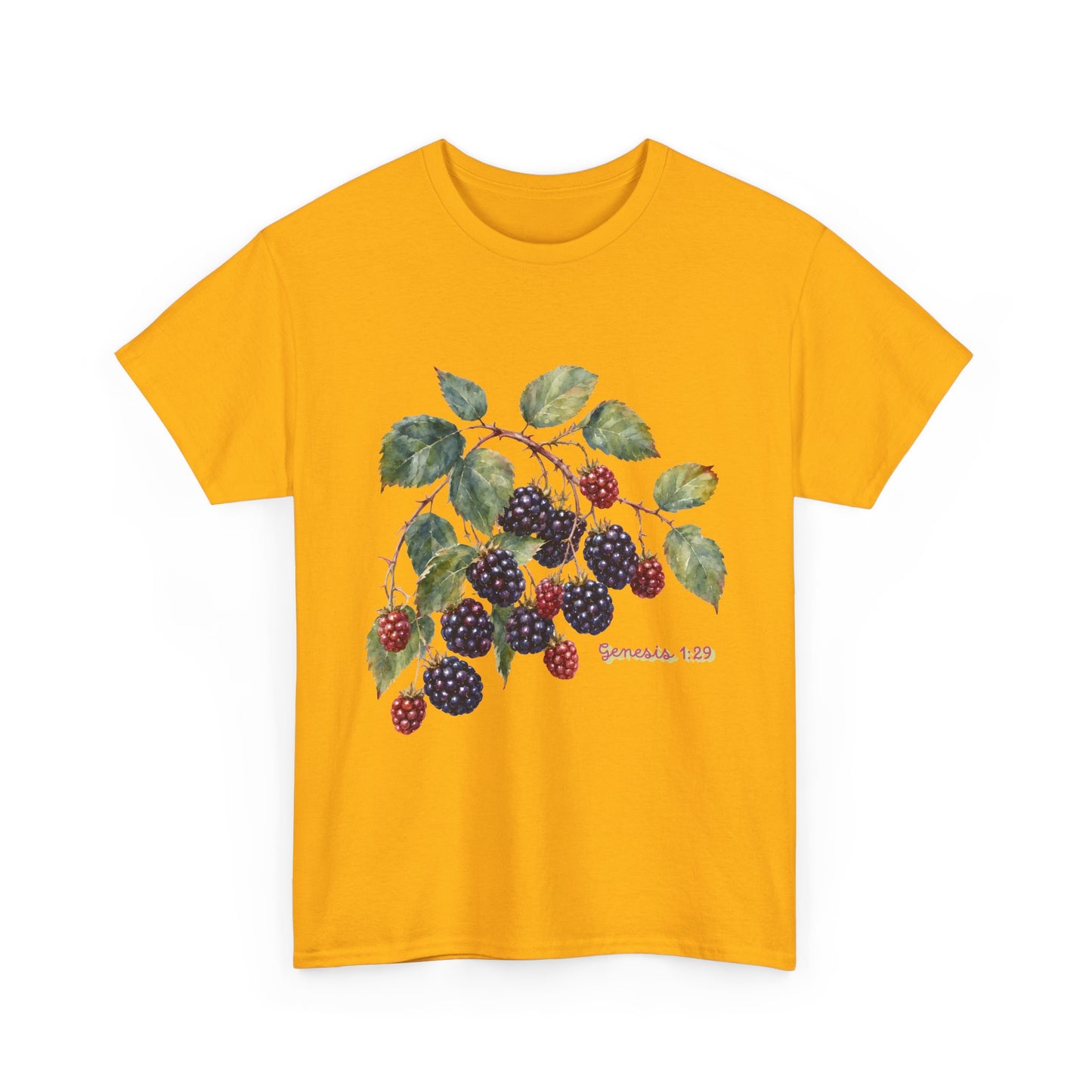 T-Shirt — Vintage Blackberry Branch Illustration Tee (Genesis 1:29)