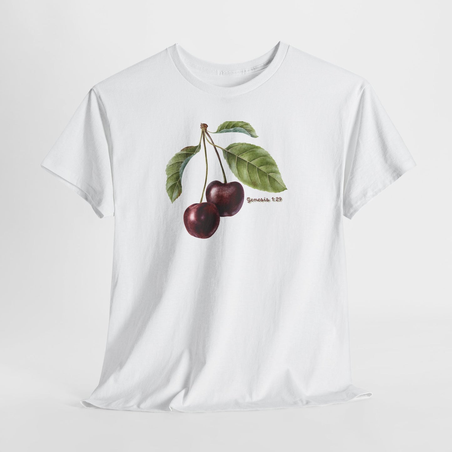 Cherry Botanical Tee — Vintage Fruit Illustration T-Shirt