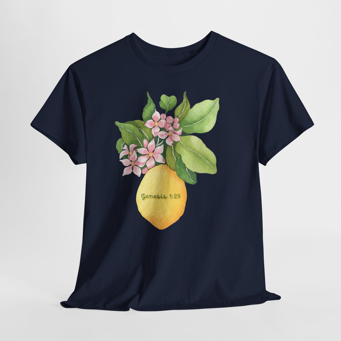 Lemon Blossom T-Shirt — Genesis 1:29 Floral Faith Tee
