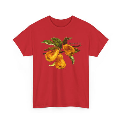 Pear Branch T‑Shirt — Watercolor Yellow Pears Tee Genesis 1:29