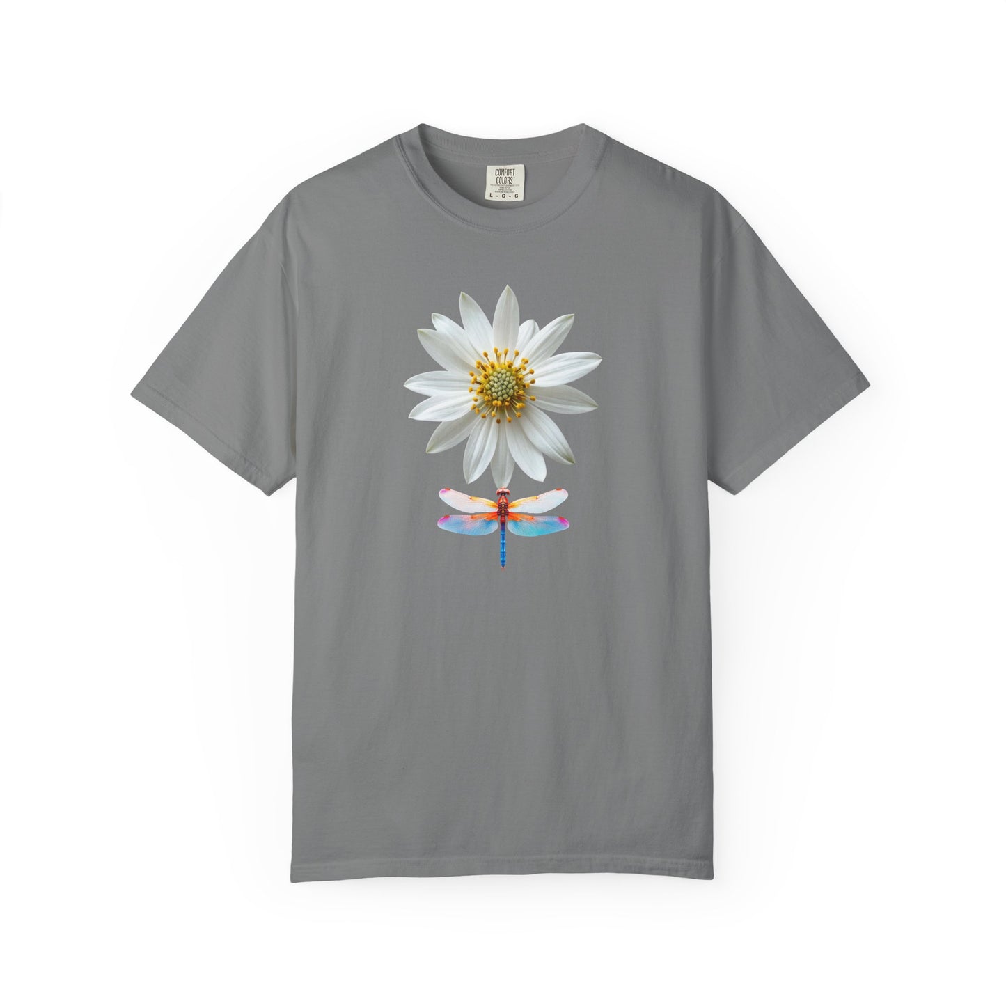 Lotus & Dragonfly T-Shirt — Floral Nature Graphic Tee