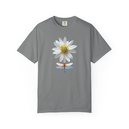 Lotus & Dragonfly T-Shirt — Floral Nature Graphic Tee