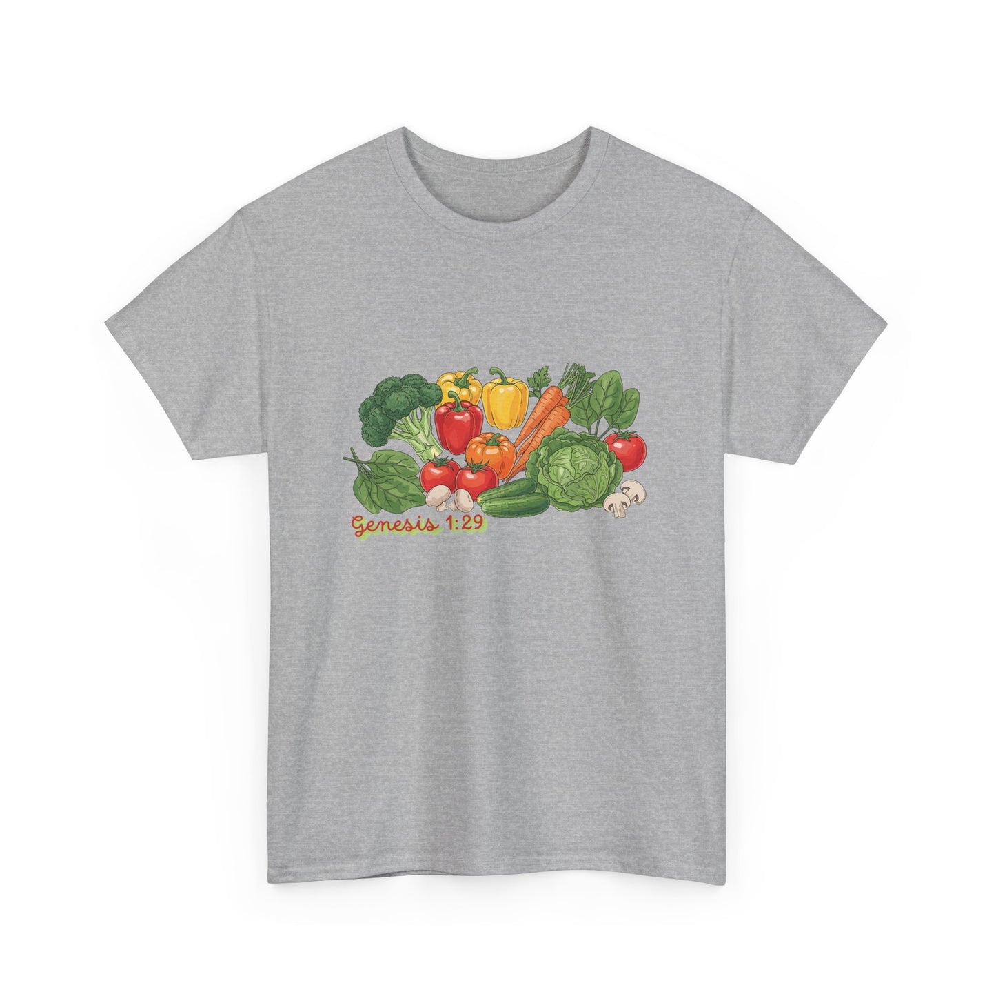 Vegetable Garden Tee — Fresh Veggies Illustration with "Genesis 1:29"