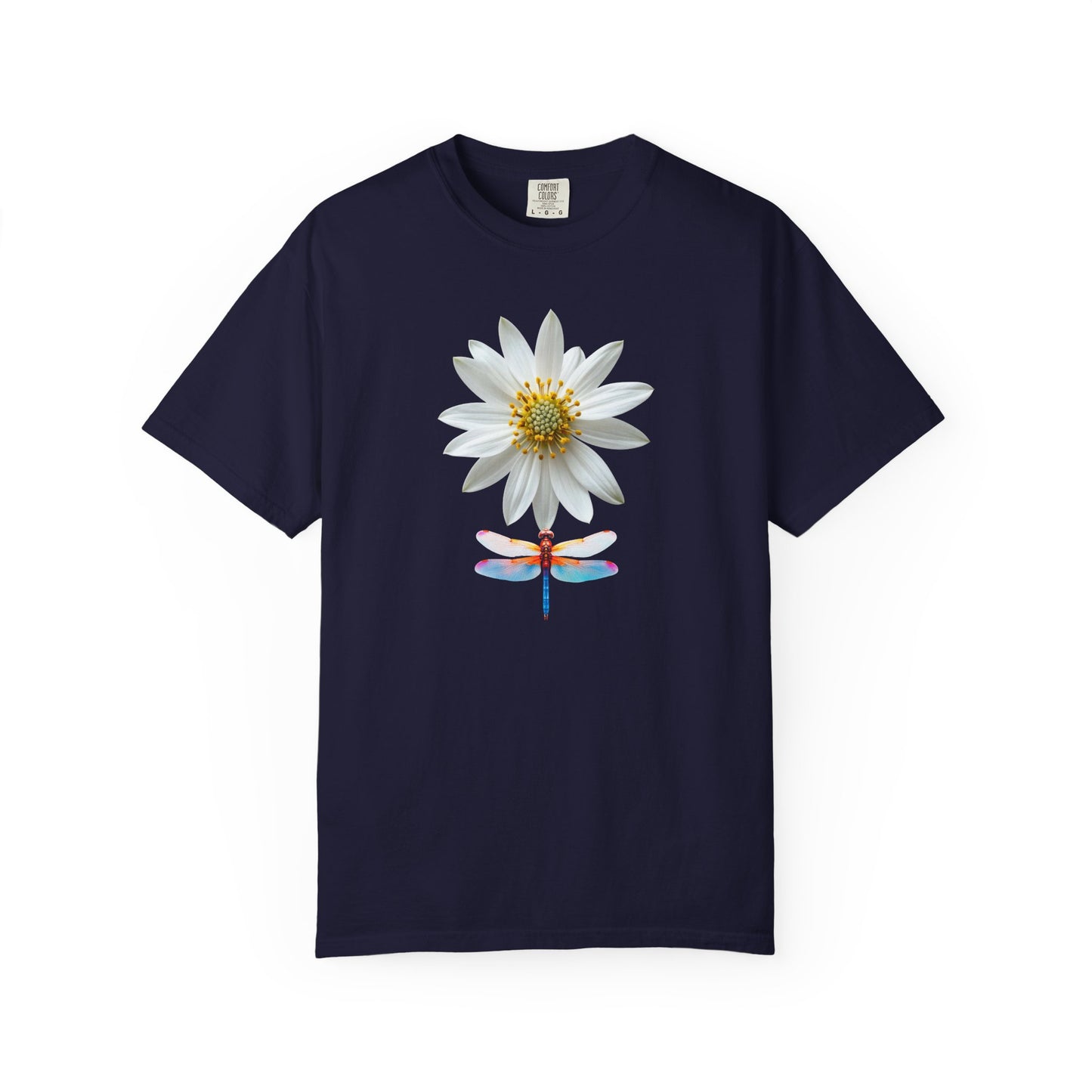 Lotus & Dragonfly T-Shirt — Floral Nature Graphic Tee