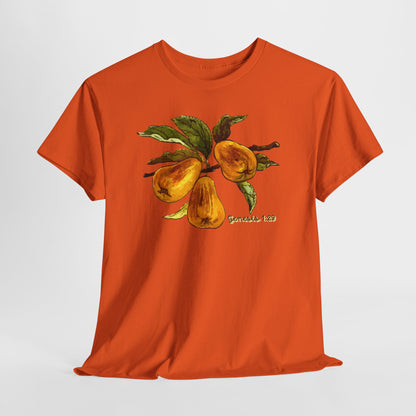 Pear Branch Tee — Watercolor Fruit Graphic T‑Shirt (Genesis 1:29)