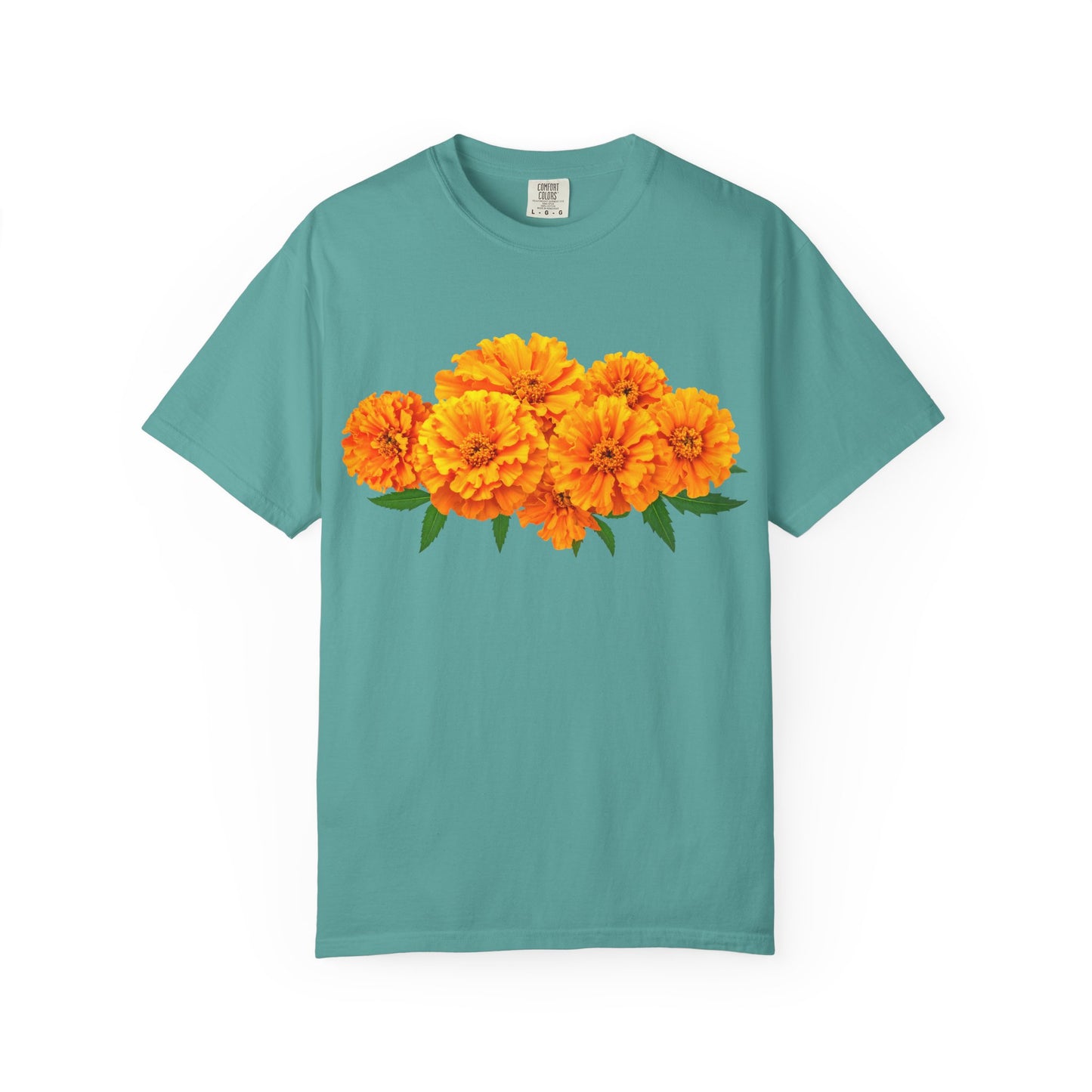 Marigold Blooms T-Shirt — Vibrant Floral Graphic Tee