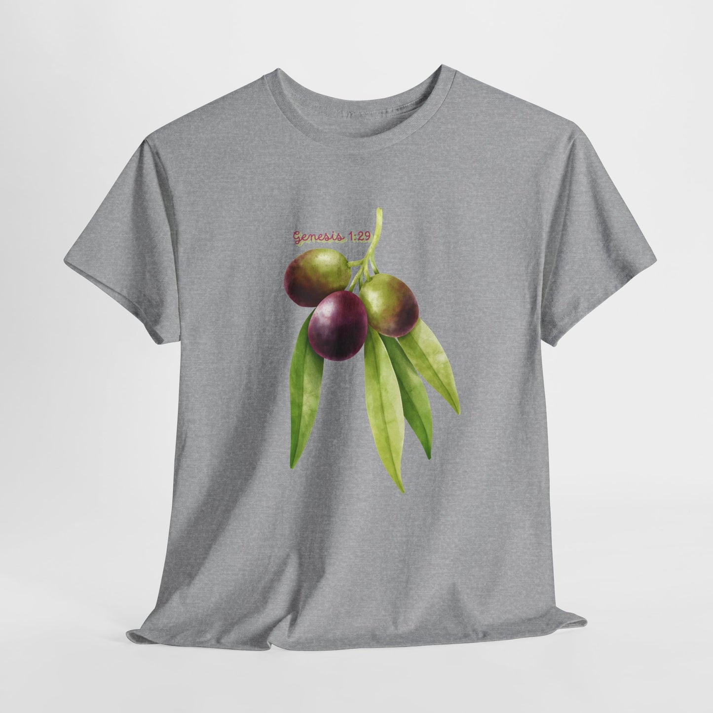 Olive Branch Watercolor T-Shirt — Genesis 1:29 Faith Tee