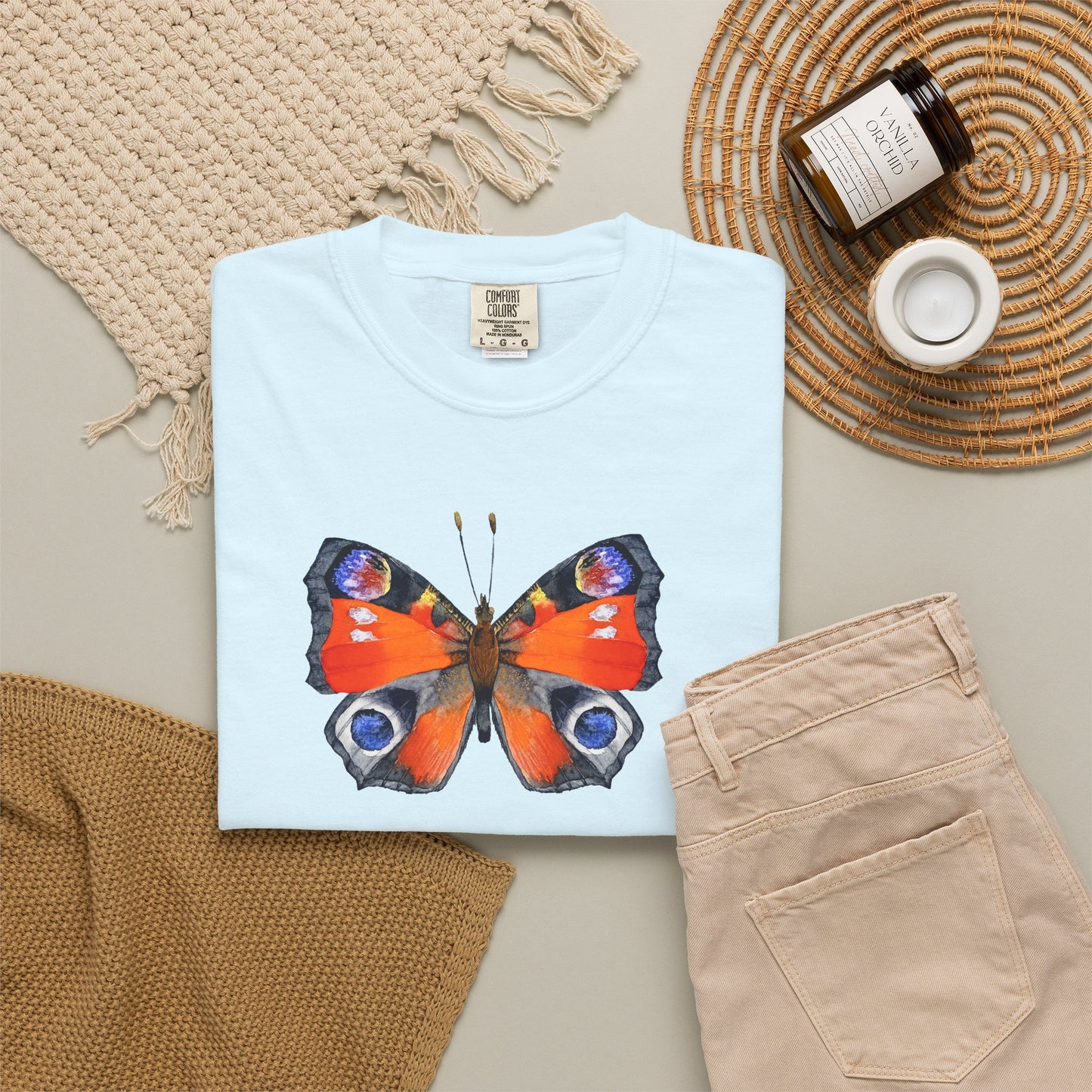 Butterfly Graphic T-Shirt — Peacock Eye Floral Tee