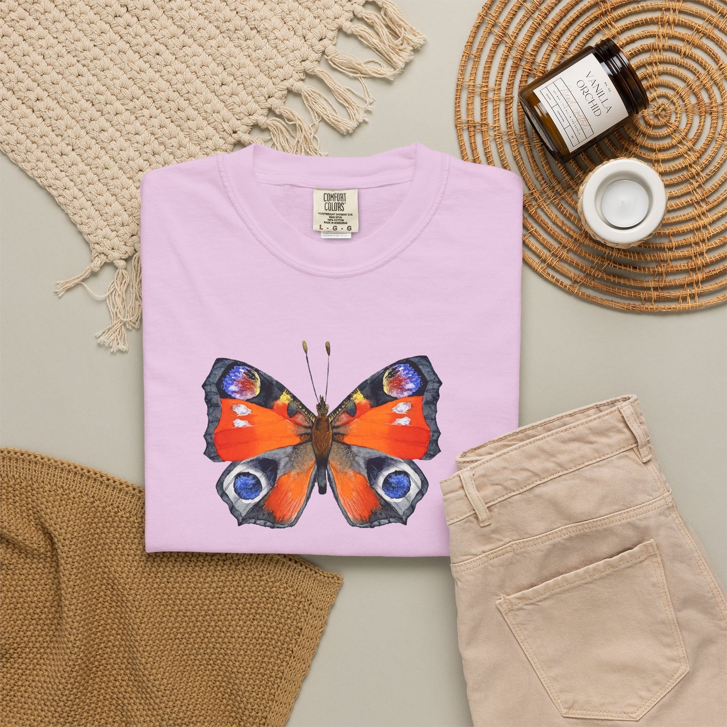 Butterfly Graphic T-Shirt — Peacock Eye Floral Tee