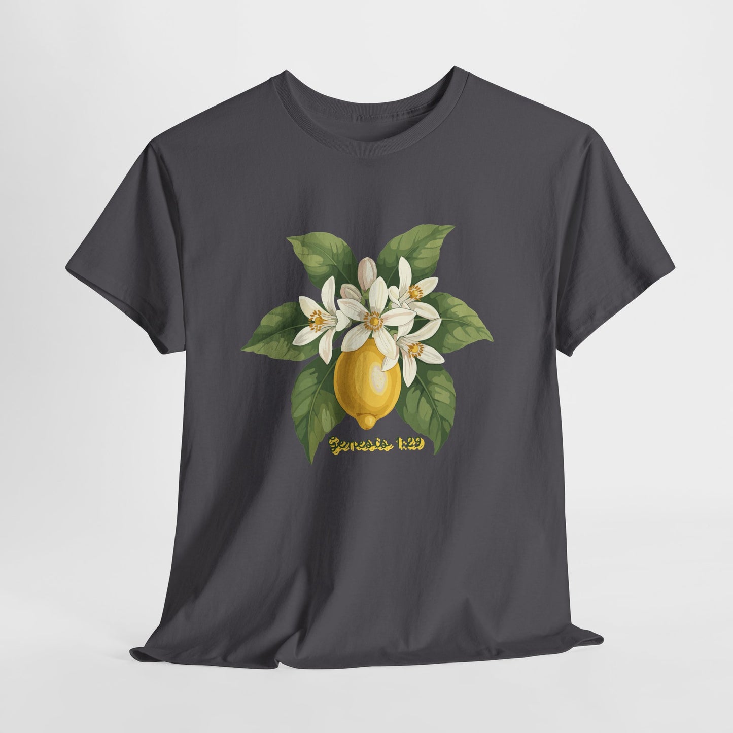 T-Shirt — Lemon Blossom Graphic Tee with 'Genesis 1:29' Scripture