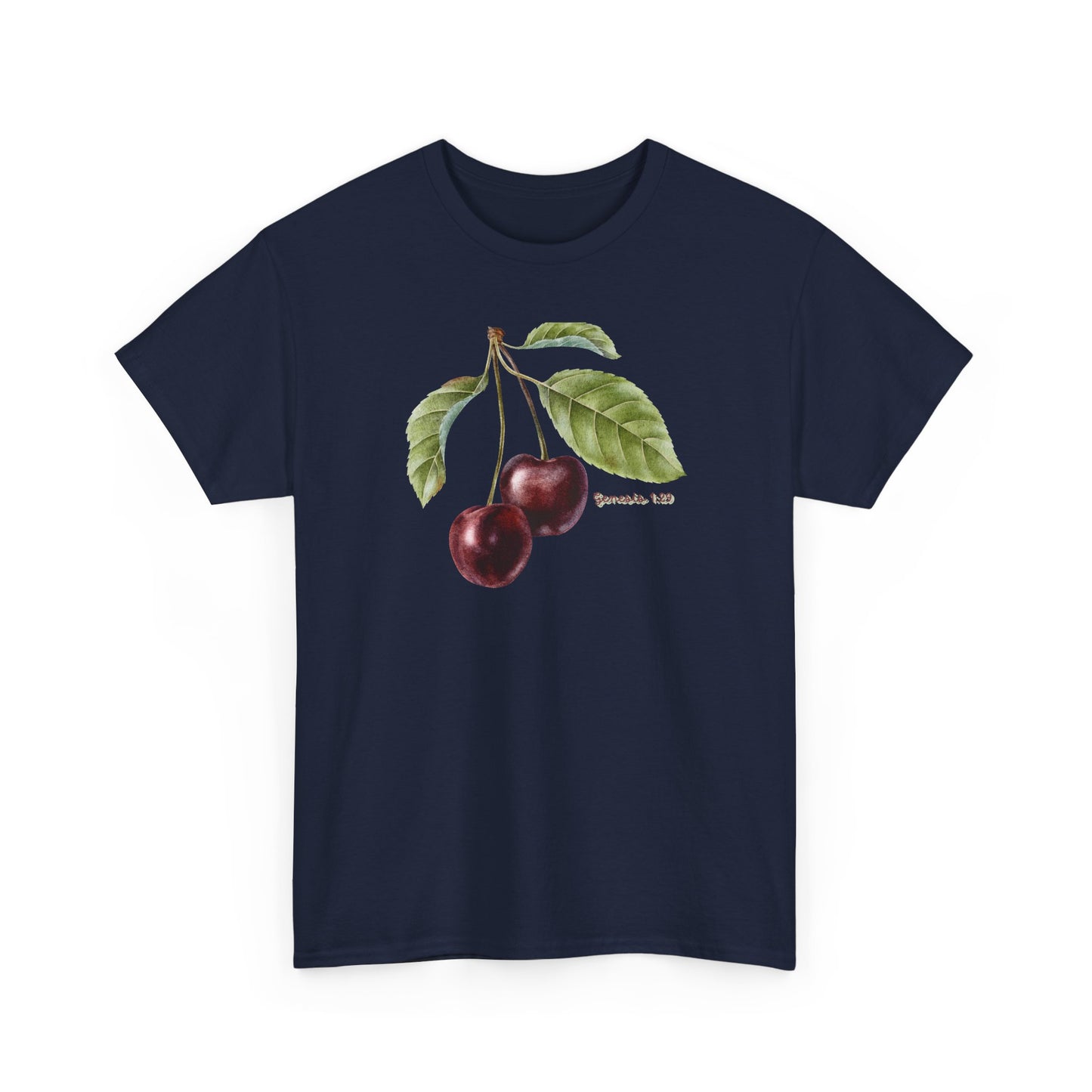Cherry Botanical Tee — Vintage Fruit Illustration T-Shirt