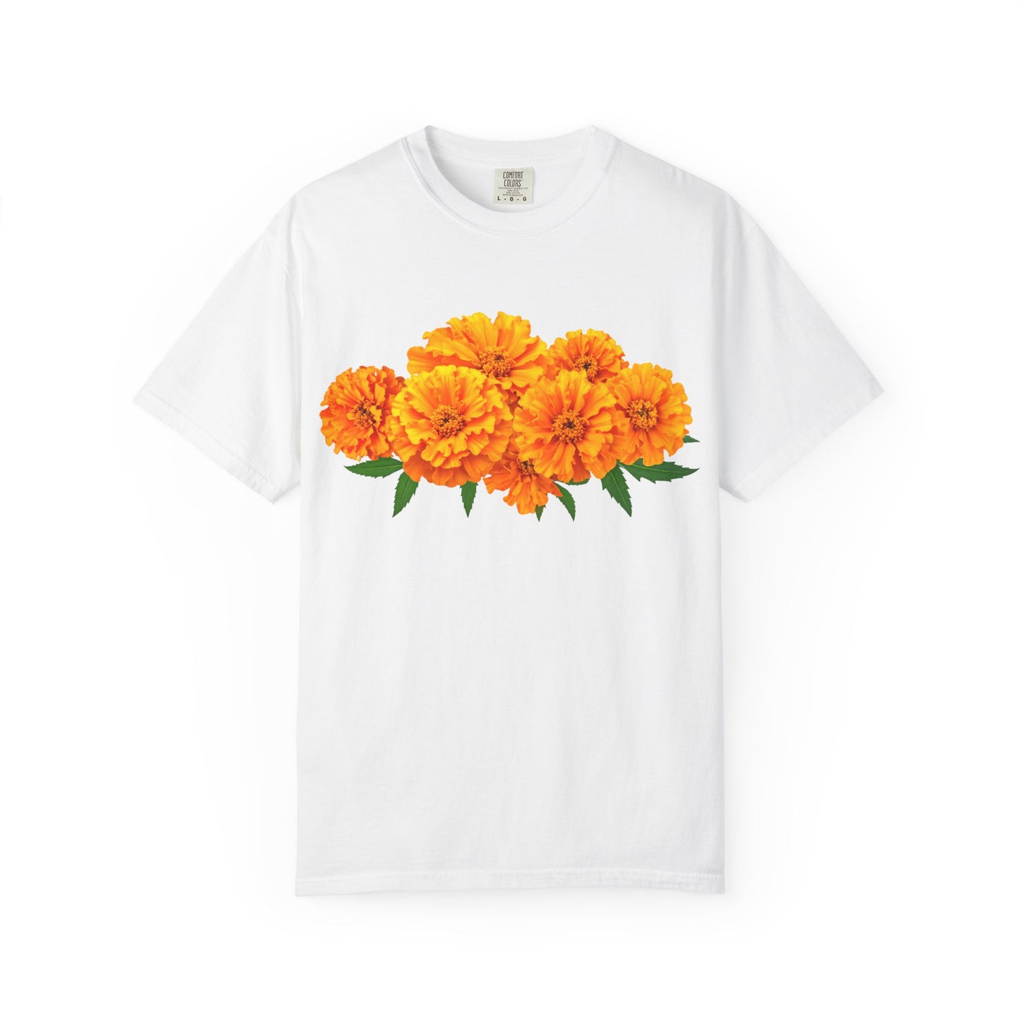 Marigold Blooms T-Shirt — Vibrant Floral Graphic Tee