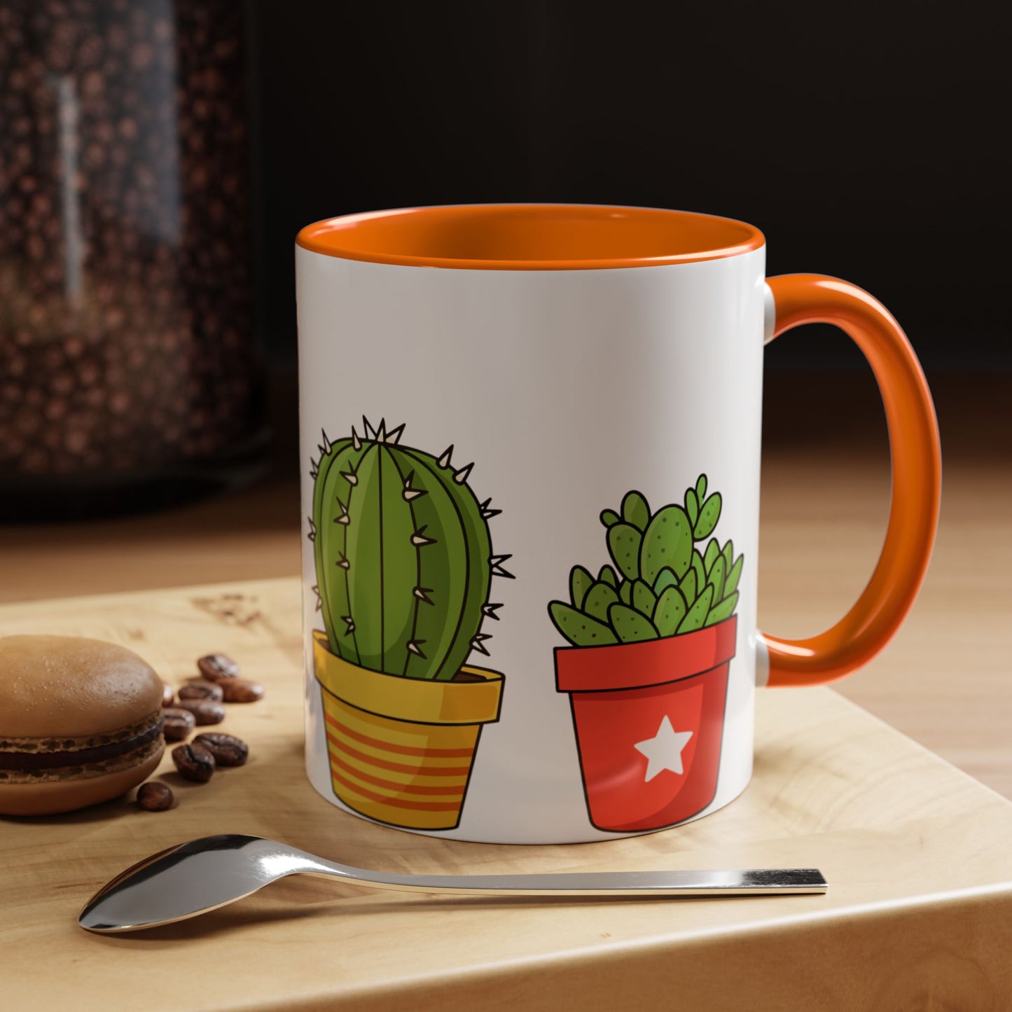 Cactus & Succulent Accent Coffee Mug — Cute Potted Plants 11/15oz