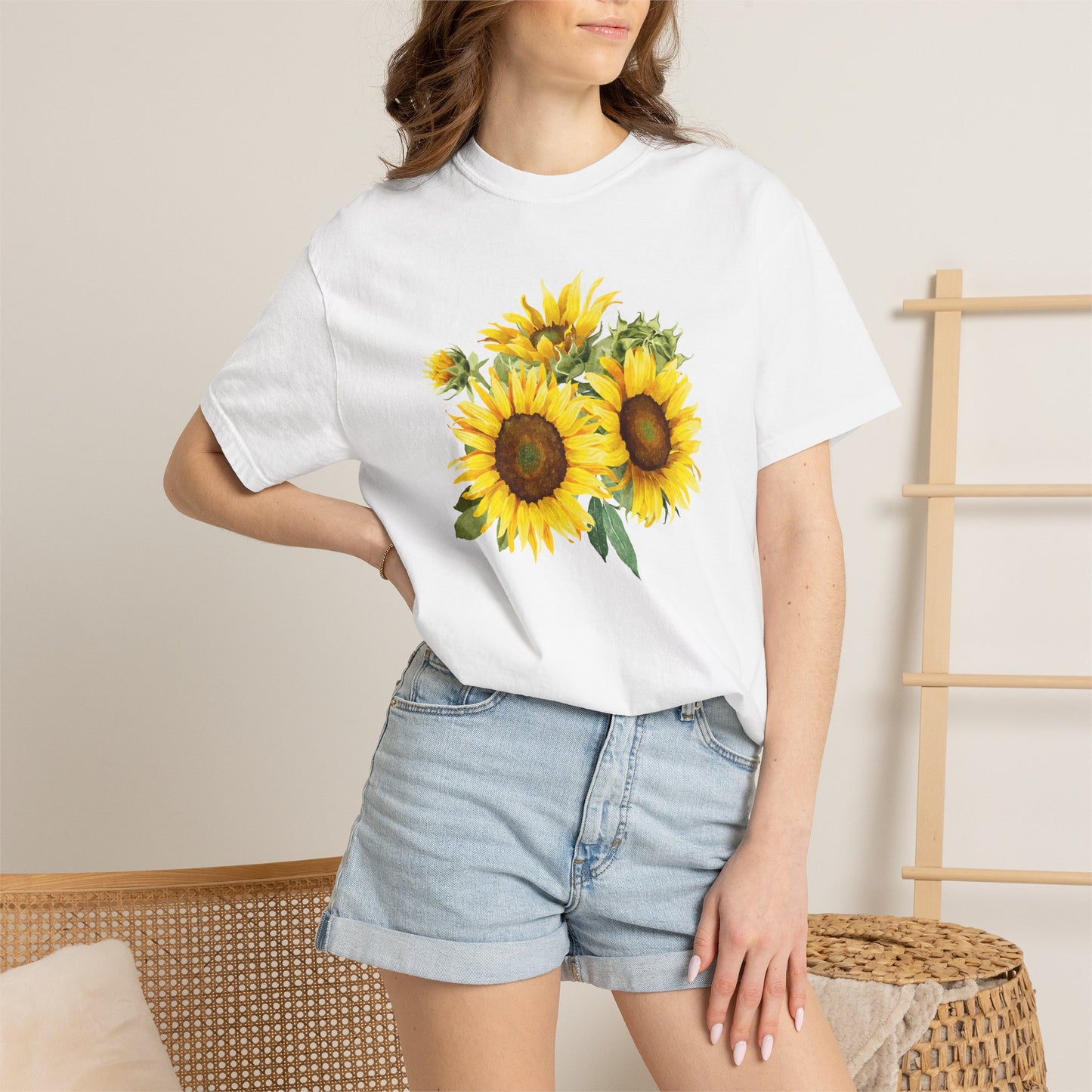 Sunflower Floral T-Shirt — Vintage Yellow Sunflower Graphic Tee