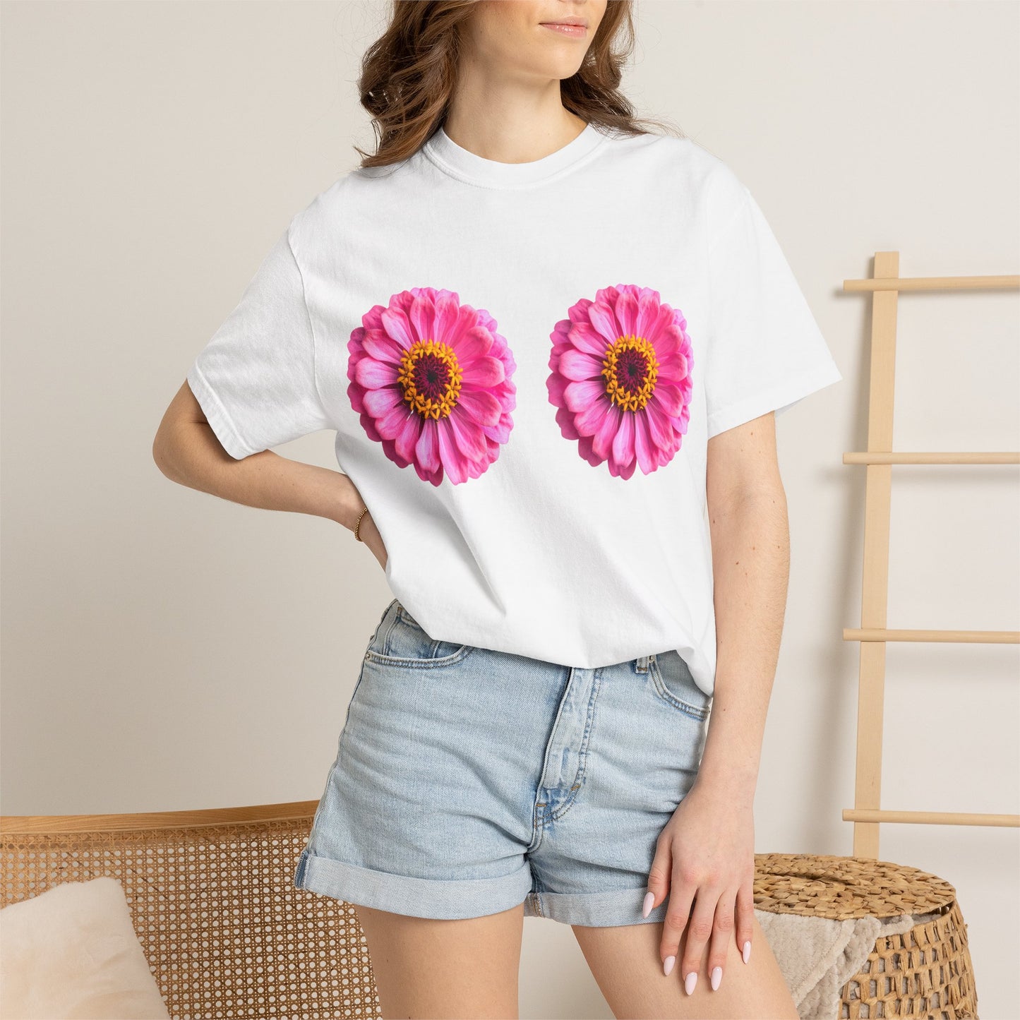 Pink Daisy Double Floral Tee