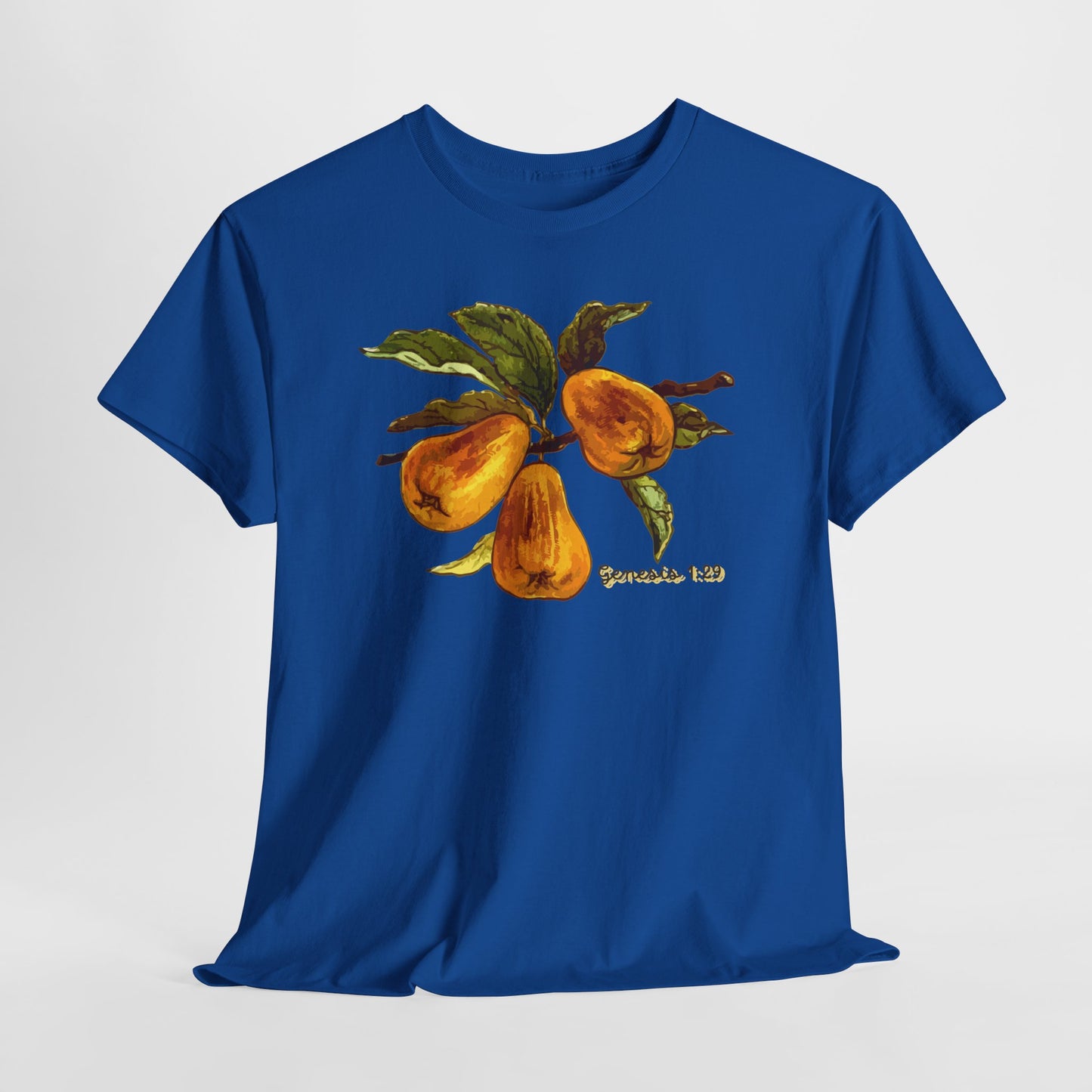 Pear Branch Tee — Watercolor Fruit Graphic T‑Shirt (Genesis 1:29)
