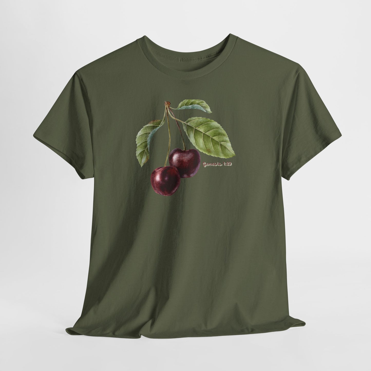 Cherry Botanical Tee — Vintage Fruit Illustration T-Shirt