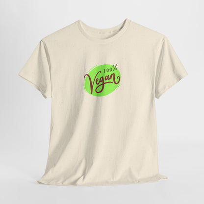 Vegan Tee — 100% Vegan Green Badge T-Shirt