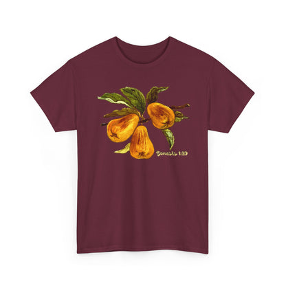 Pear Branch Tee — Watercolor Fruit Graphic T‑Shirt (Genesis 1:29)