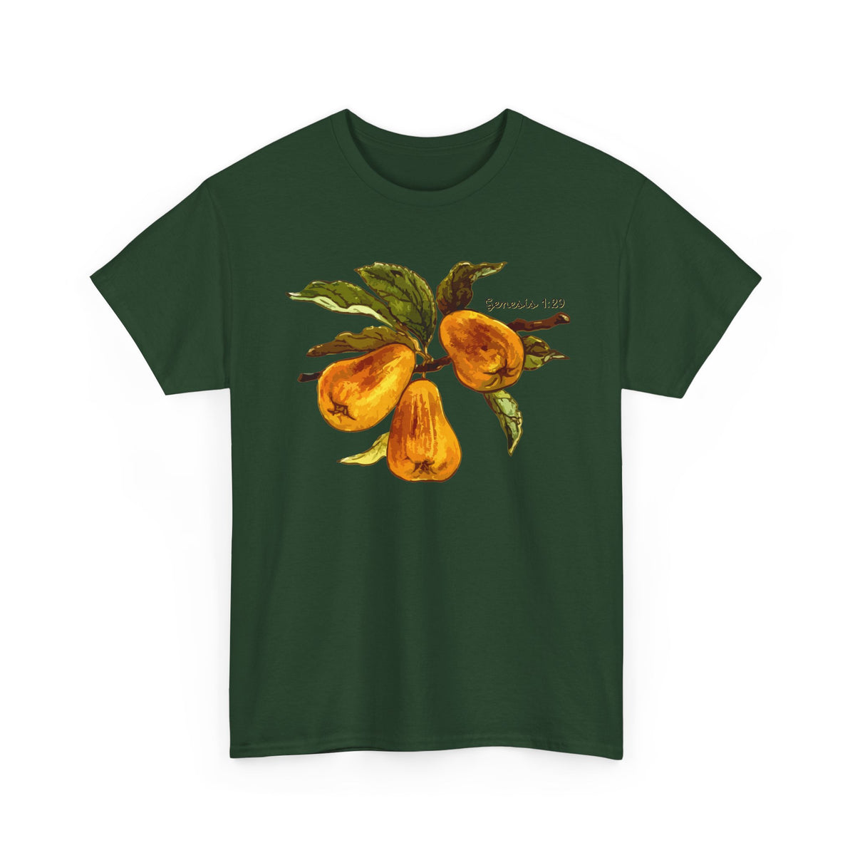 Pear Branch T‑Shirt — Watercolor Yellow Pears Tee Genesis 1:29