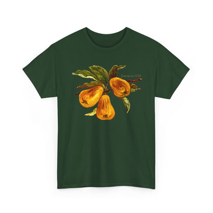 Pear Branch T‑Shirt — Watercolor Yellow Pears Tee Genesis 1:29