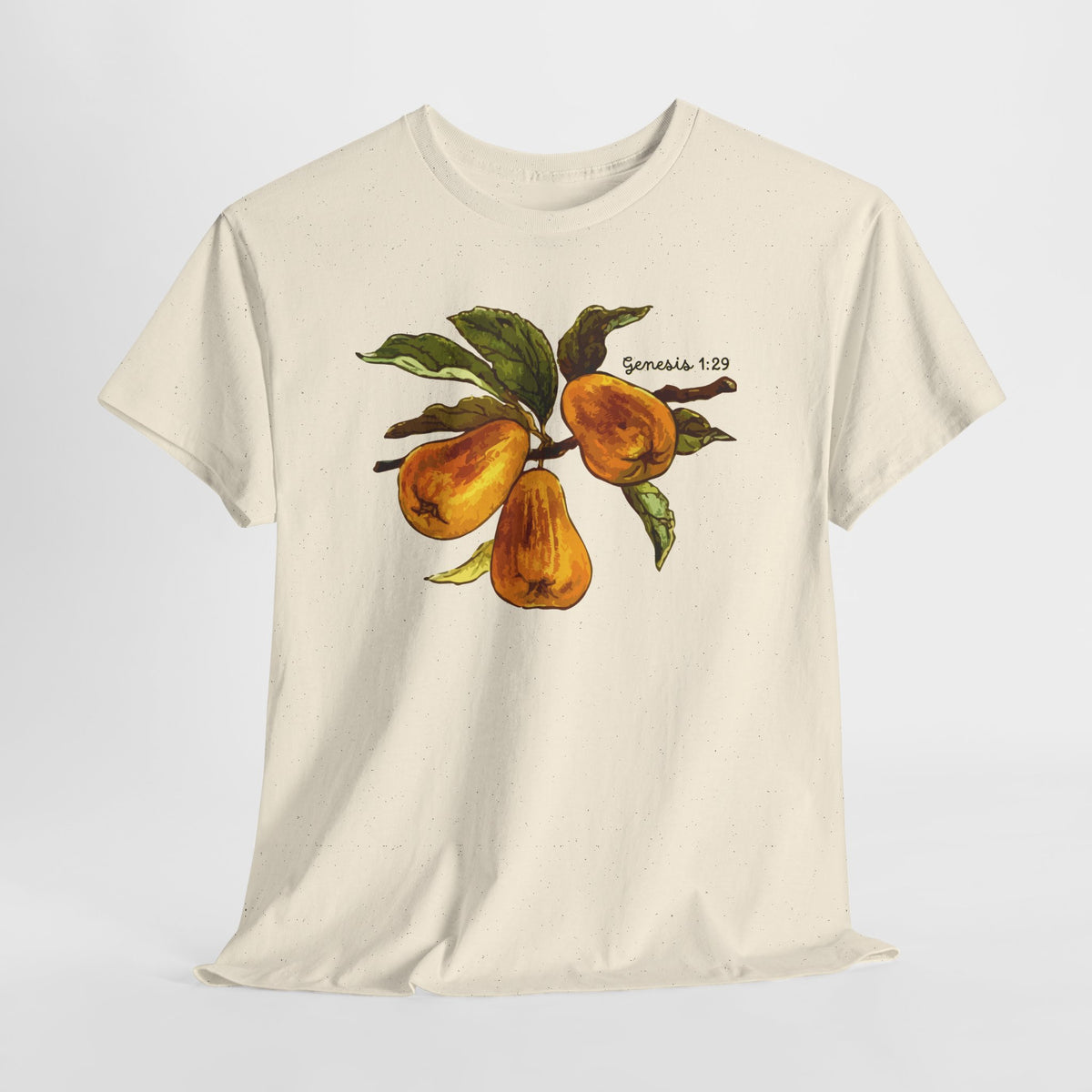 Pear Branch T‑Shirt — Watercolor Yellow Pears Tee Genesis 1:29