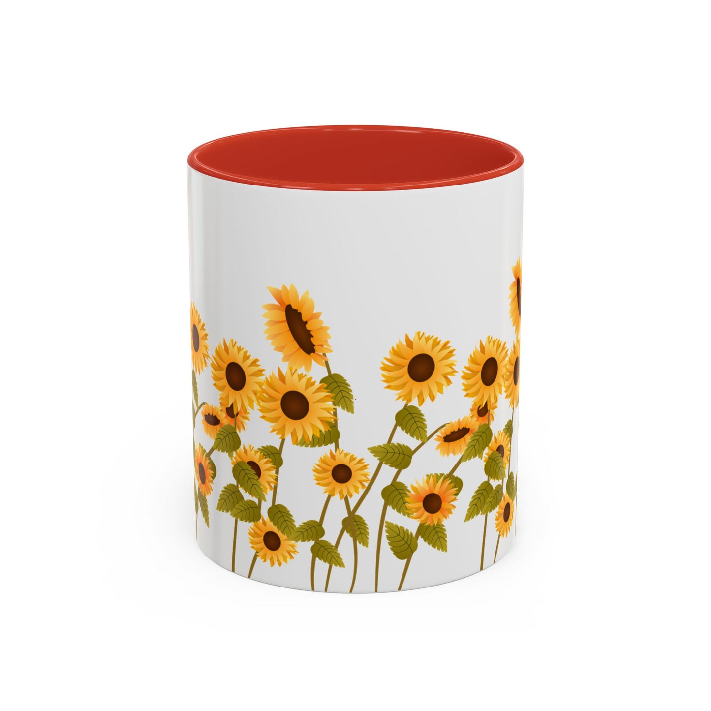 Sunflower Field Accent Tea Mug – Bright Floral 11/15oz Ceramic