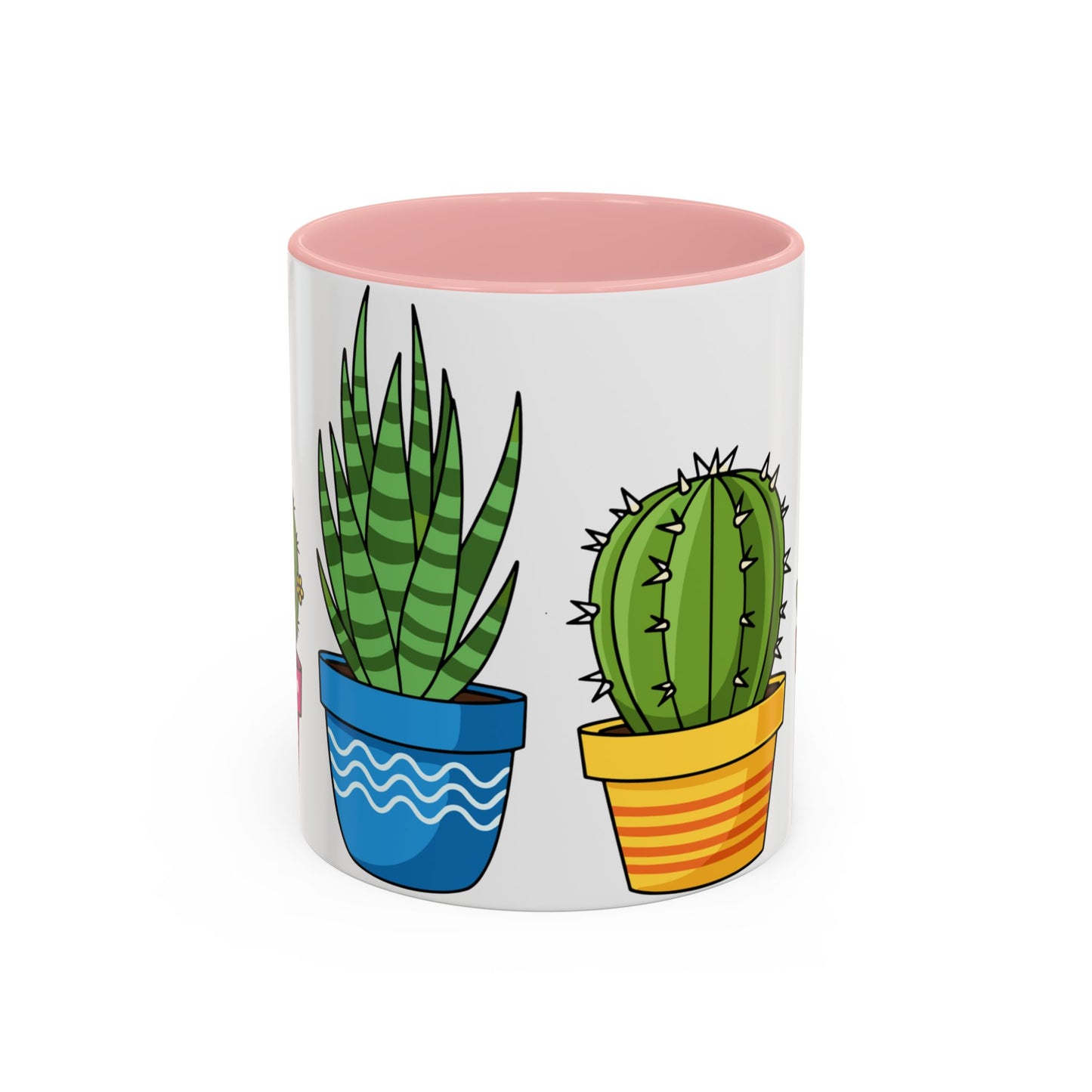 Cactus & Succulent Accent Coffee Mug — Cute Potted Plants 11/15oz