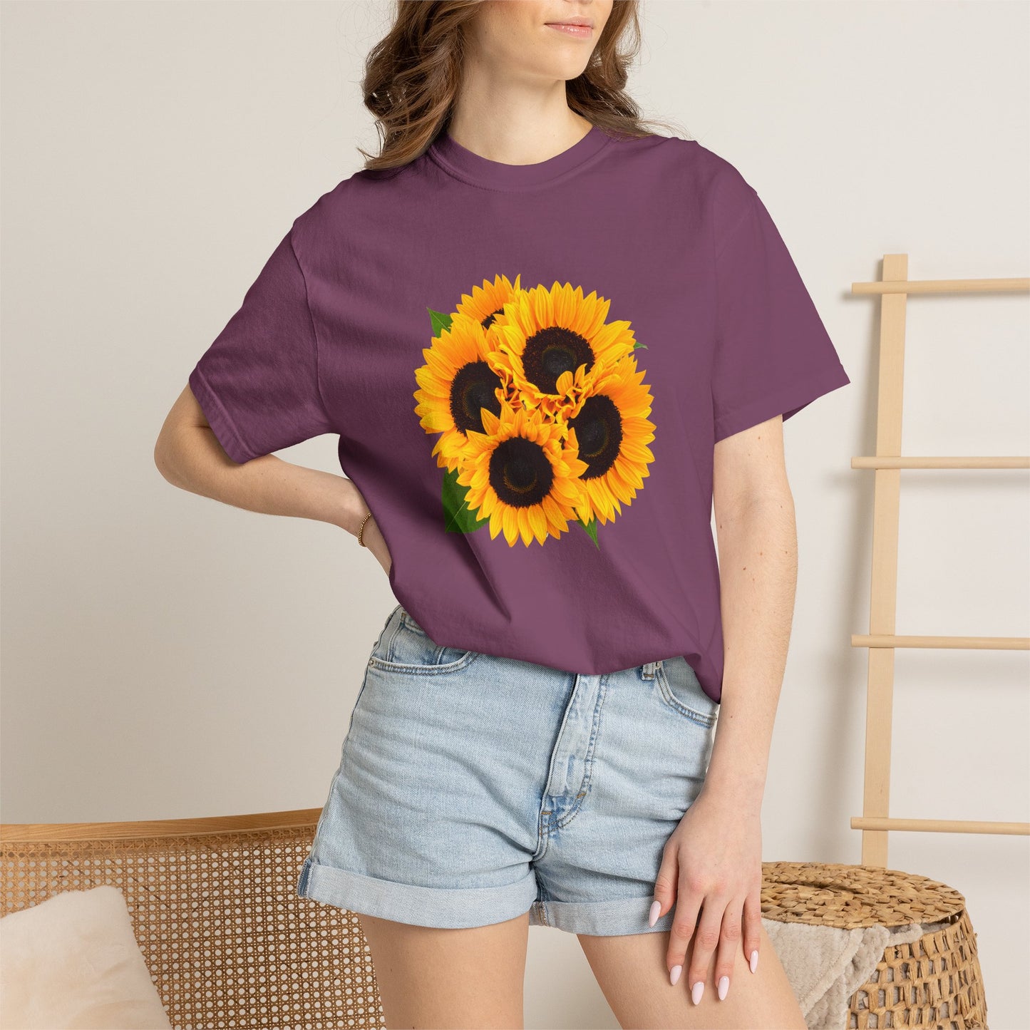 Sunflower Trio T-Shirt — Bright Floral Graphic Tee