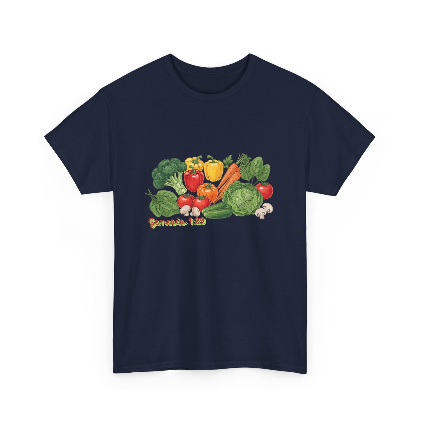 Vegetable Garden Tee — Fresh Veggies Illustration with "Genesis 1:29"