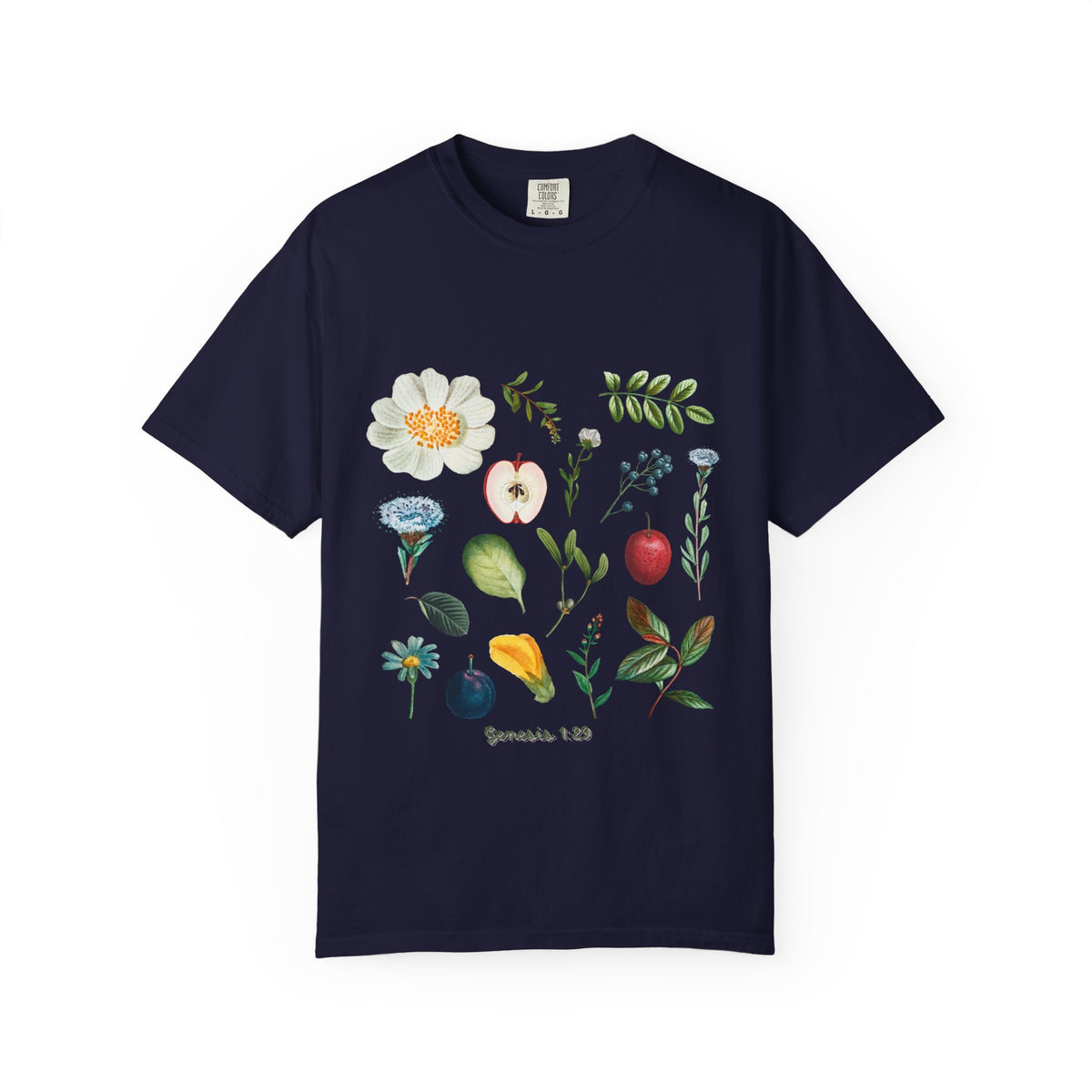 Floral Fruits Botanical Tee — Jeremiah 1:9 Scripture Garden T-Shirt