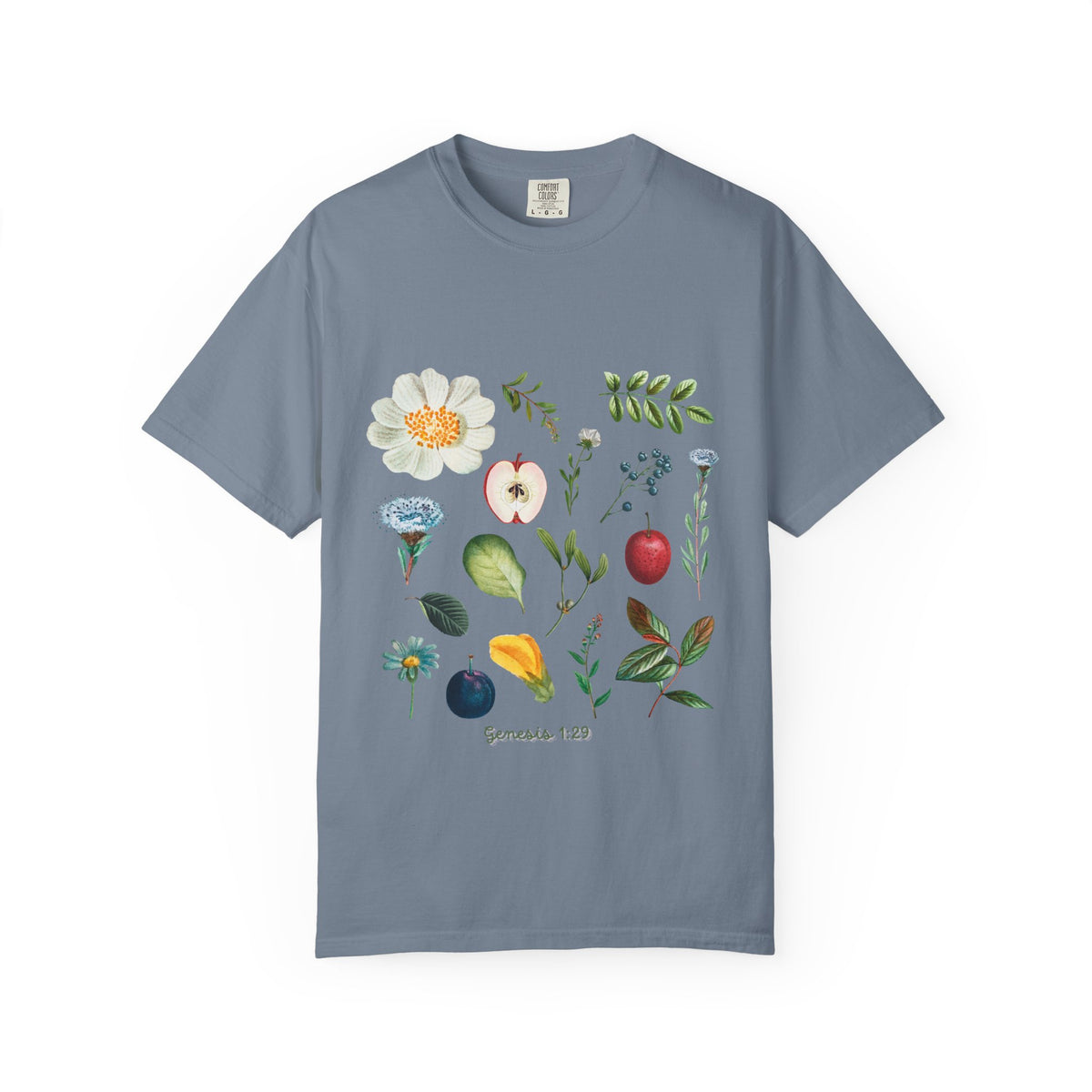 Floral Fruits Botanical Tee — Jeremiah 1:9 Scripture Garden T-Shirt