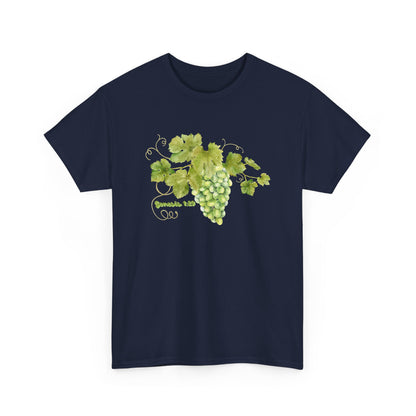 Genesis 1:29 Grapevine Watercolor T-Shirt — Green Grape Vines Tee