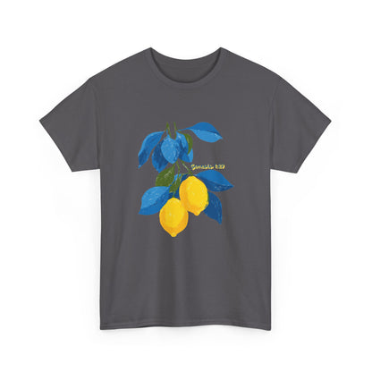 Lemon Branch Graphic Tee — Genesis 1:29 Inspirational Fruit Shirt