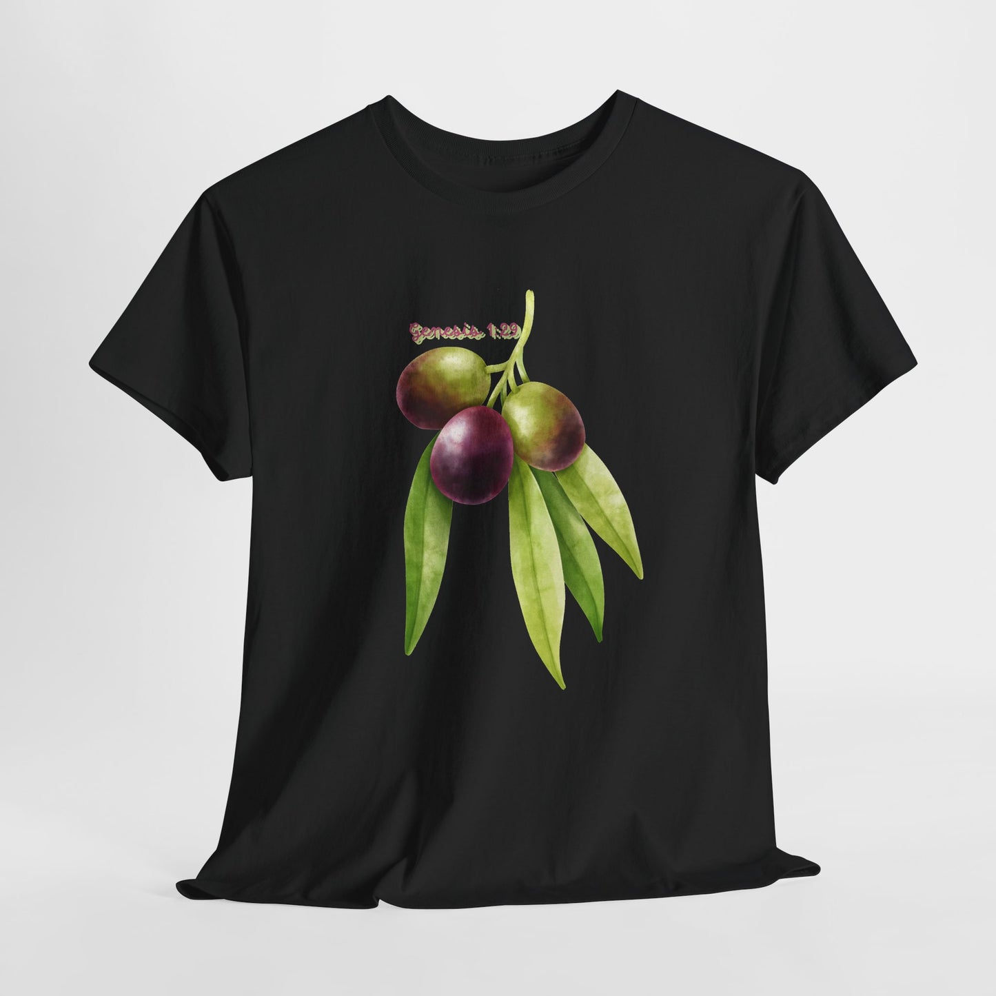 Olive Branch Watercolor T-Shirt — Genesis 1:29 Faith Tee